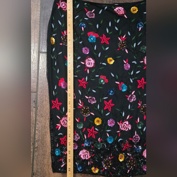 NWT Camille Marie Sequin & Embroidered Skirt - Picture 5 of 6